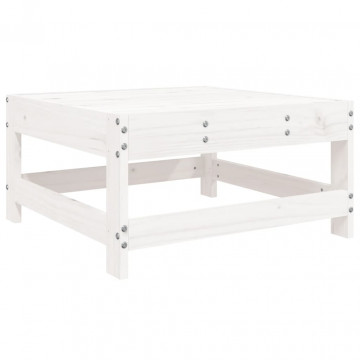 Set mobilier de grădină, 3 piese, alb, lemn masiv de pin - Img 8