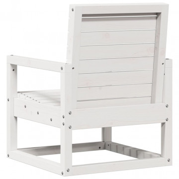 Set mobilier de grădină, 3 piese, alb, lemn masiv de pin - Img 5