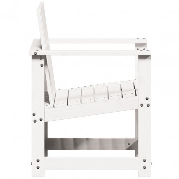 Set mobilier de grădină, 3 piese, alb, lemn masiv de pin - Img 8