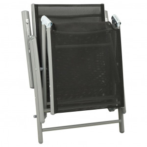 Set mobilier de grădină, 3 piese, argintiu textilenă & aluminiu - Img 5