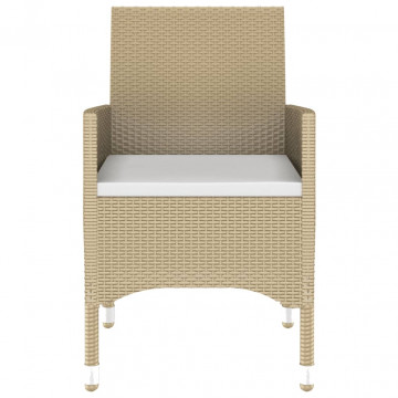 Set mobilier de grădină, 3 piese, bej, poliratan - Img 5