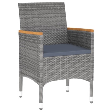 Set mobilier de grădină, 3 piese, gri, poliratan - Img 8