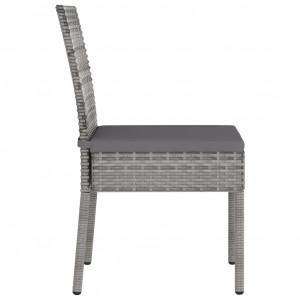 Set mobilier de grădină, 3 piese, gri, poliratan - Img 6