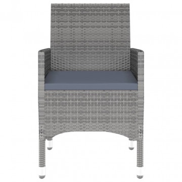 Set mobilier de grădină, 3 piese, gri, poliratan - Img 5
