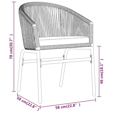 Set mobilier de grădină, 3 piese, gri - Img 7