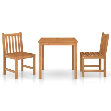 Set mobilier de grădină, 3 piese, lemn masiv de tec - Img 2