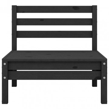 Set mobilier de grădină, 3 piese, negru, lemn masiv de pin - Img 7