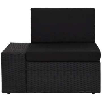 Set mobilier de grădină, 3 piese, negru, poliratan - Img 11