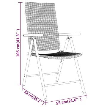 Set mobilier de grădină, 3 piese, negru - Img 6