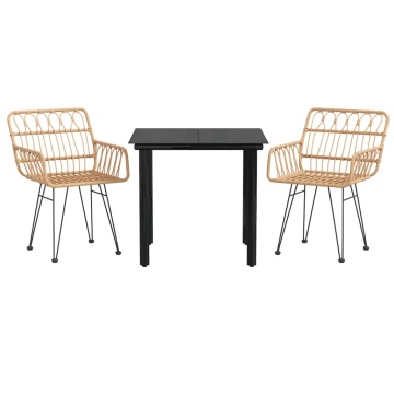 Set mobilier de grădină, 3 piese, poliratan - Img 3