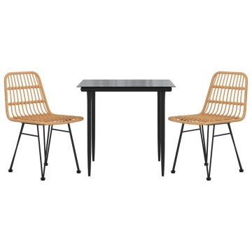 Set mobilier de grădină, 3 piese, poliratan - Img 3