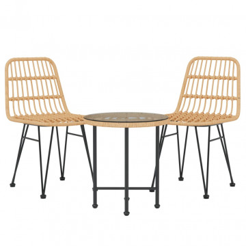 Set mobilier de grădină, 3 piese, poliratan - Img 3