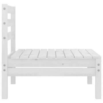 Set mobilier de grădină, 4 piese, alb, lemn masiv de pin - Img 6