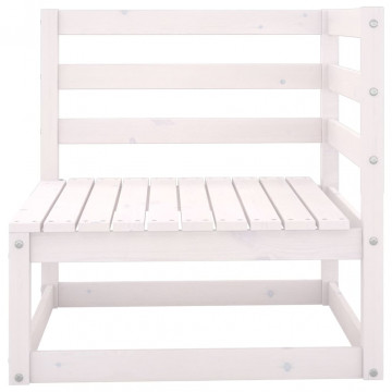 Set mobilier de grădină, 4 piese, alb, lemn masiv de pin - Img 8