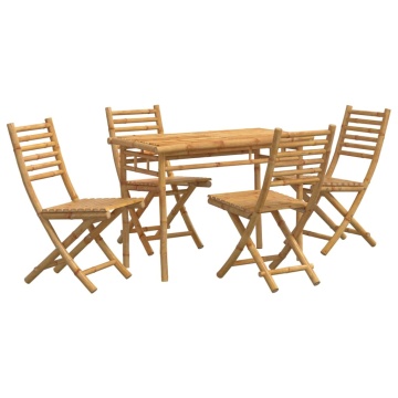 Set mobilier de grădină, 5 piese, bambus - Img 2