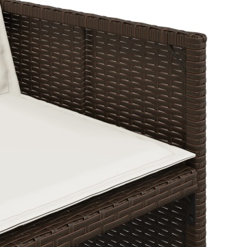 Set mobilier de grădină, 5 piese, cu perne, maro, poliratan - Img 7