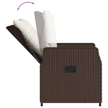 Set mobilier de grădină, 5 piese, cu perne, maro, poliratan - Img 8