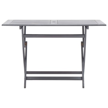 Set mobilier de grădină, 5 piese, gri, lemn masiv de acacia - Img 4