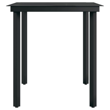 Set mobilier de grădină, 5 piese, gri și negru - Img 8