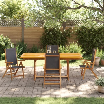 Set mobilier de grădină, 5 piese, lemn masiv acacia/textilenă - Img 3