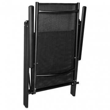 Set mobilier de grădină, 5 piese, negru, aluminiu - Img 5