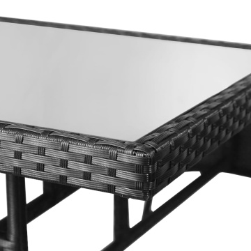 Set mobilier de grădină, 5 piese, negru, poliratan - Img 7