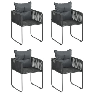 Set mobilier de grădină, 5 piese, negru, ratan PVC - Img 4