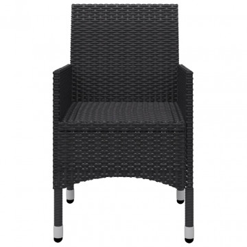 Set mobilier de grădină, 5 piese, negru - Img 5