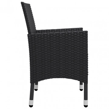 Set mobilier de grădină, 5 piese, negru - Img 7