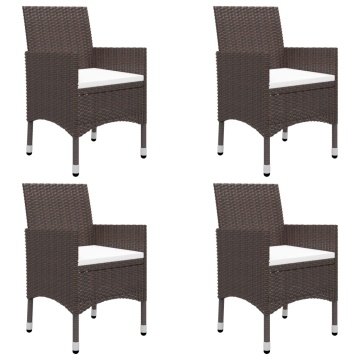 Set mobilier de grădină, 5 piese, poliratan și sticlă - Img 8