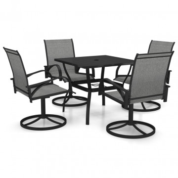 Set mobilier de grădină, 5 piese, textilenă și oțel - Img 2