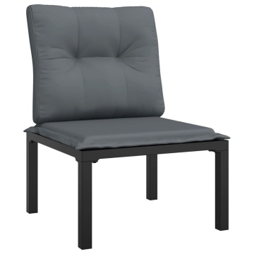 Set mobilier de grădină, 6 piese, negru și gri, poliratan - Img 8
