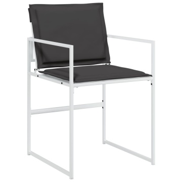 Set mobilier de grădină, 7 piese, cu perne, alb, textilenă - Img 4