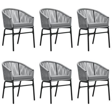 Set mobilier de grădină, 7 piese, gri - Img 3