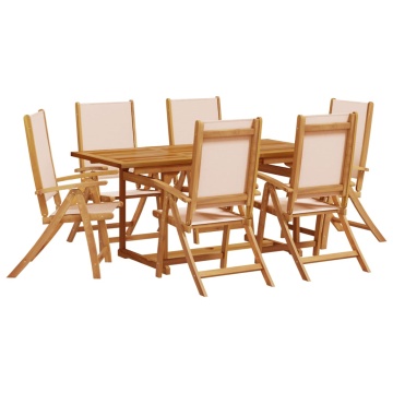 Set mobilier de grădină, 7 piese, lemn masiv acacia/textilenă - Img 2