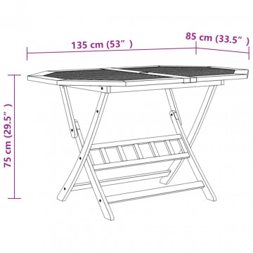 Set mobilier de grădină, 7 piese, lemn masiv de acacia - Img 6