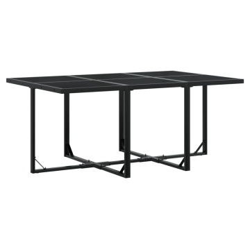 Set mobilier de grădină, 7 piese, negru, poliratan - Img 3