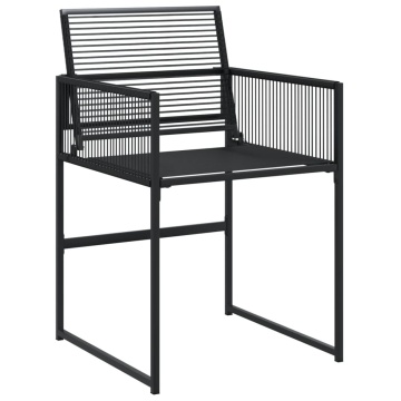 Set mobilier de grădină, 7 piese, negru, poliratan - Img 5