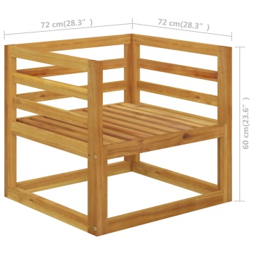 Set mobilier de grădină, 8 piese, perne crem, lemn masiv acacia - Img 7