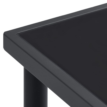 Set mobilier de grădină, 9 piese, negru, oțel și textilenă - Img 7