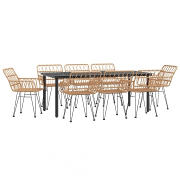 Set mobilier de grădină, 9 piese, poliratan - Img 3