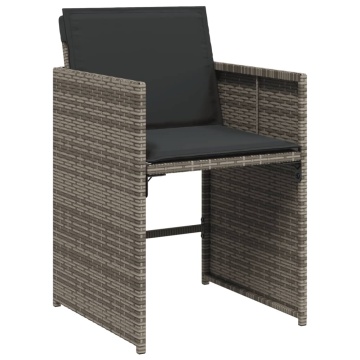 Set mobilier de grădină cu perne, 11 piese, gri, poliratan - Img 8