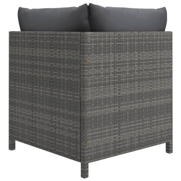Set mobilier de grădină cu perne, 12 piese, gri, poliratan - Img 4