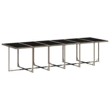 Set mobilier de grădină cu perne, 13 piese, gri, poliratan - Img 4
