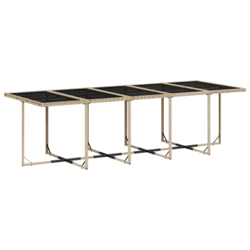 Set mobilier de grădină cu perne, 15 piese, bej, poliratan - Img 4
