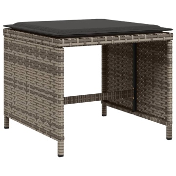 Set mobilier de grădină cu perne, 15 piese, gri, poliratan - Img 3