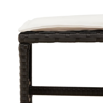 Set mobilier de grădină cu perne, 15 piese, negru, poliratan - Img 6
