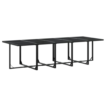 Set mobilier de grădină cu perne, 15 piese, negru, poliratan - Img 3
