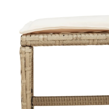 Set mobilier de grădină cu perne, 17 piese, bej, poliratan - Img 7