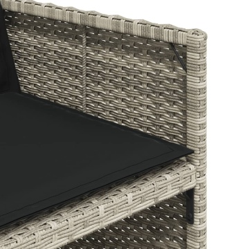 Set mobilier de grădină cu perne 17 piese gri deschis poliratan - Img 6